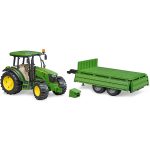 Bruder - Tractor John Deere 5115M Cu Remorca Basculabila - imagine 3