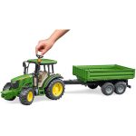 Bruder - Tractor John Deere 5115M Cu Remorca Basculabila - imagine 4