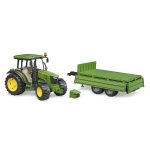 Bruder - Tractor John Deere 5115M Cu Remorca Basculabila - imagine 9