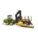 Bruder - Tractor Forestier John Deere 1210E Cu Graifer Si 4 Busteni - imagine 2