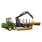Bruder - Tractor Forestier John Deere 1210E Cu Graifer Si 4 Busteni - imagine 4