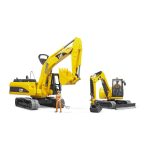 Bruder - Mini Excavator Cat Cu Muncitor - imagine 2