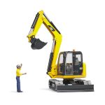 Bruder - Mini Excavator Cat Cu Muncitor - imagine 5