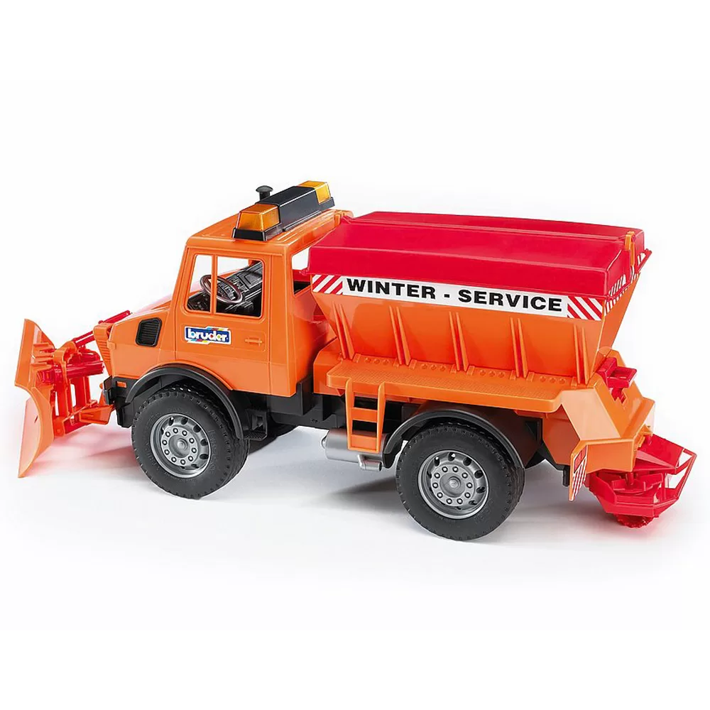 02572_2 Bruder - Utilaj Zapada Mercedes Benz Unimog Cu Plug - imagine 1