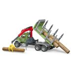 Bruder - Camion Lemne Mack Granite Cu Macara De Incarcare, Graifer Si 3 Busteni - imagine 4