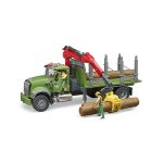 Bruder - Camion Lemne Mack Granite Cu Macara De Incarcare, Graifer Si 3 Busteni - imagine 2