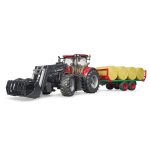Bruder - Tractor Case Ih Optum 300 Cvx Cu Incarcator Frontal Si Remorca Transport Cu 8 Baloti - imagine 3
