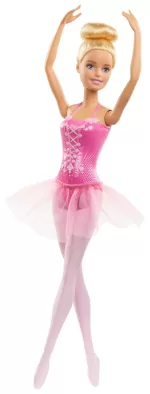 Mattel - Papusa Barbie Balerina Blonda Cu Costum Roz - imagine 2