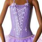 Mattel - Papusa Barbie Balerina Creola Cu Costum Lila - imagine 4