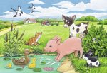 Puzzle Pui De Animale La Ferma, 2X12 Piese - imagine 2