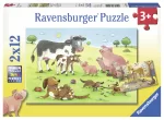 Puzzle Familii Fericite De Animale, 2X12 Piese