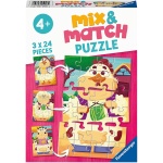 Puzzle Mix&Match Prietenii De La Ferma, 3X24 Piese