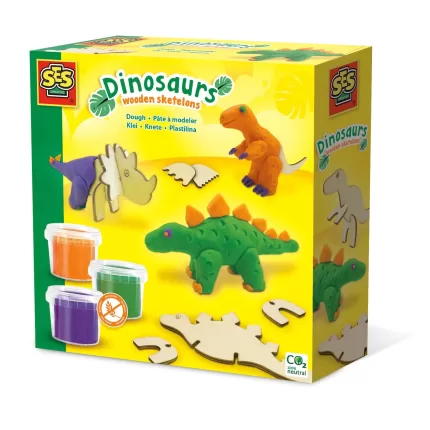 PLASTILINA DOUGH- SCHELETE DIN LEMN DINOZAURI-00418-Ses Creative-8710341004187