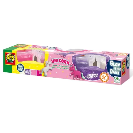 PLASTILINA DOUGH UNICORN- 4 X 90 GR-00471-Ses Creative-8710341004712