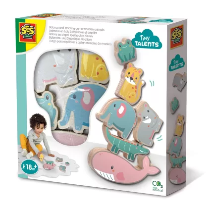 JOC DE ECHILIBRU- ANIMALE DIN LEMN-13121-Ses Creative-8710341131210