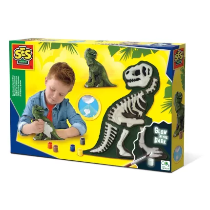 SET CREATIV MULAJ SI PICTURA- T-REX CU SCHELET-14206-Ses Creative-8710341142063