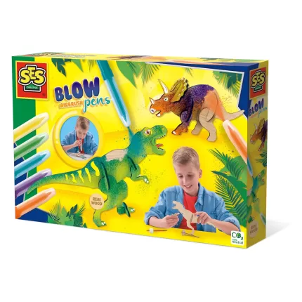 MARKERE CU AEROGRAF- DINOZAURI-14284-Ses Creative-8710341142841