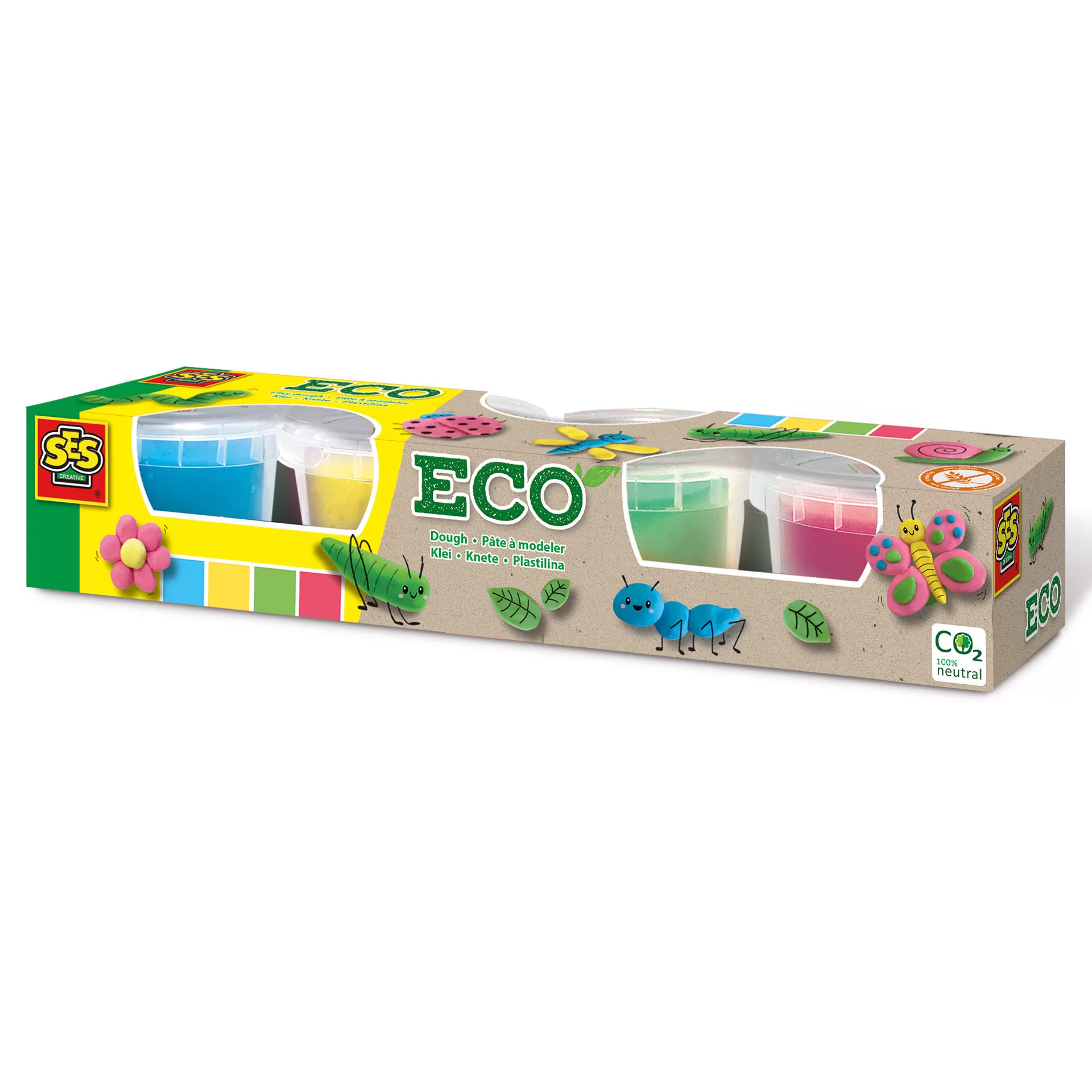 PLASTILINA DOUGH ECO- 4 CULORI PLASTILINA DOUGH ECO- 4 CULORI-24911-Ses Creative-8710341249113