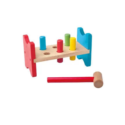 JOC DIN LEMN CU CIOCAN SI CUIE-90002-Woodyland-8591864900022