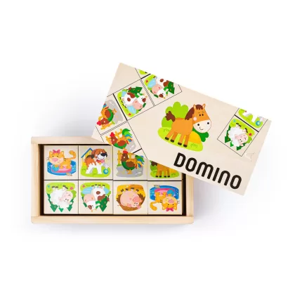 DOMINO- ANIMALE DE LA FERMA-90093-Woodyland-8591864900930