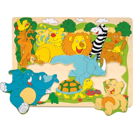 PUZZLE PE TABLA- ANIMALE AFRICANE-90341-Woodyland-8591864903412
