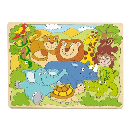 PUZZLE LEMN IN RELIEF- ANIMALE DIN AFRICA-91930-Woodyland-8591864919307