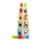 PIRAMIDA DE STIVUIRE CU ANIMALE- 5 PIESE-95005-Woodyland-8591864950058