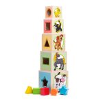 PIRAMIDA DE STIVUIRE CU ANIMALE- 5 PIESE-95005-Woodyland-8591864950058