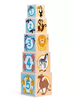 Woodyland - PIRAMIDA DE STIVUIRE CU ANIMALE- 5 PIESE - imagine 4