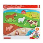 Hape - PUZZLE SI JOC- ANIMALE DE LA FERMA - imagine 2