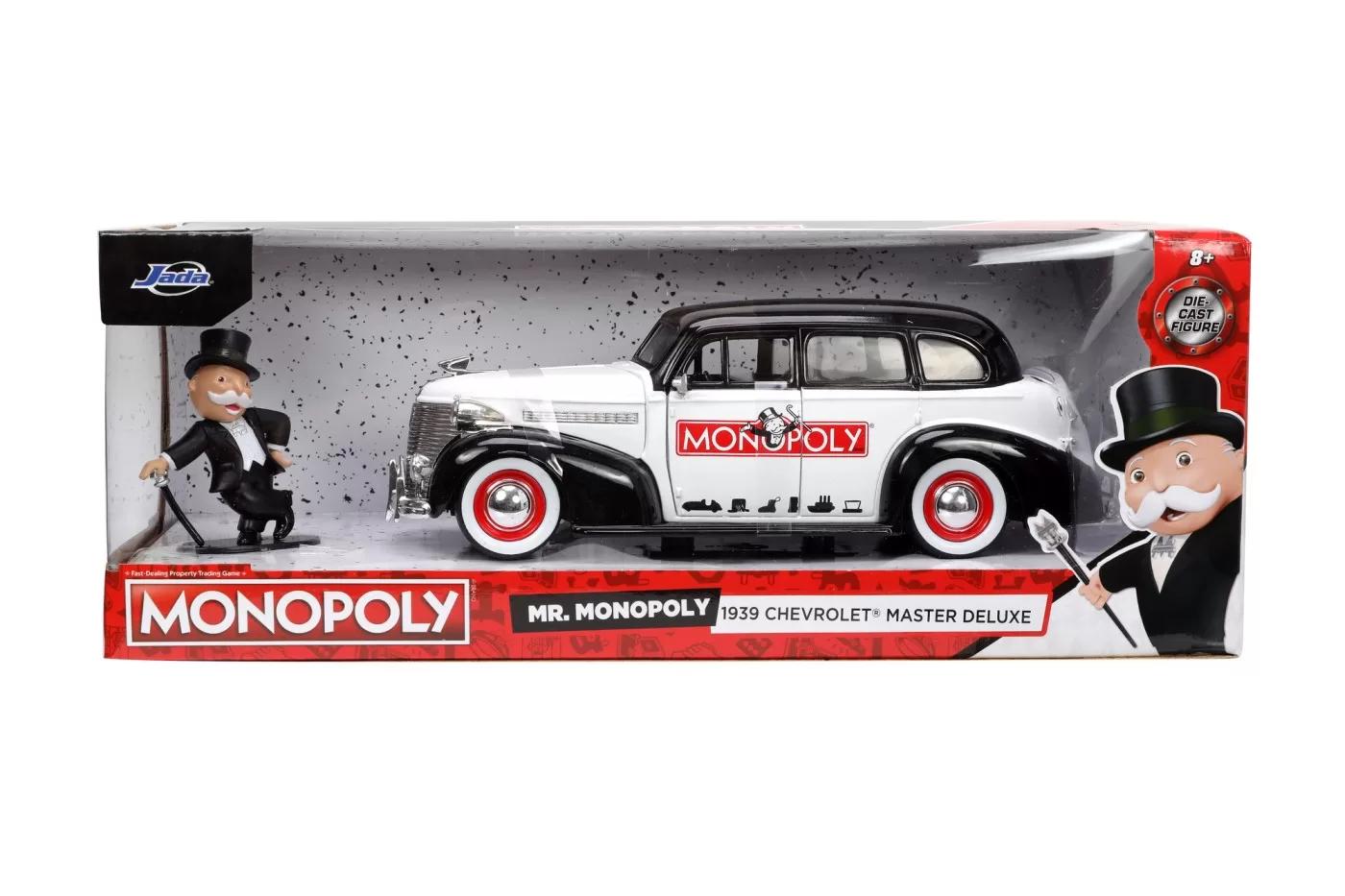 Jada Set Masinuta Metalica Chevrolet Master Deluxe 1939 Scara 1:24 Si Figurina Mr Monopoly Jucarii copii toys