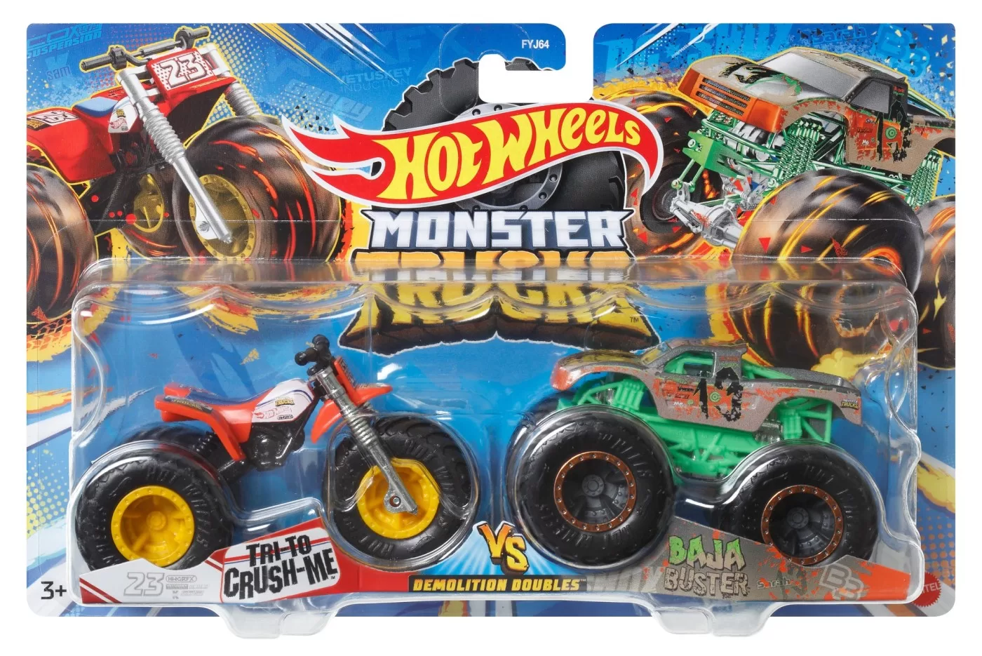 Monster Truck Set 2 Masini Scara 1 La 64 Tri To Crush Me Si Baja Buster Jucarii copii toys