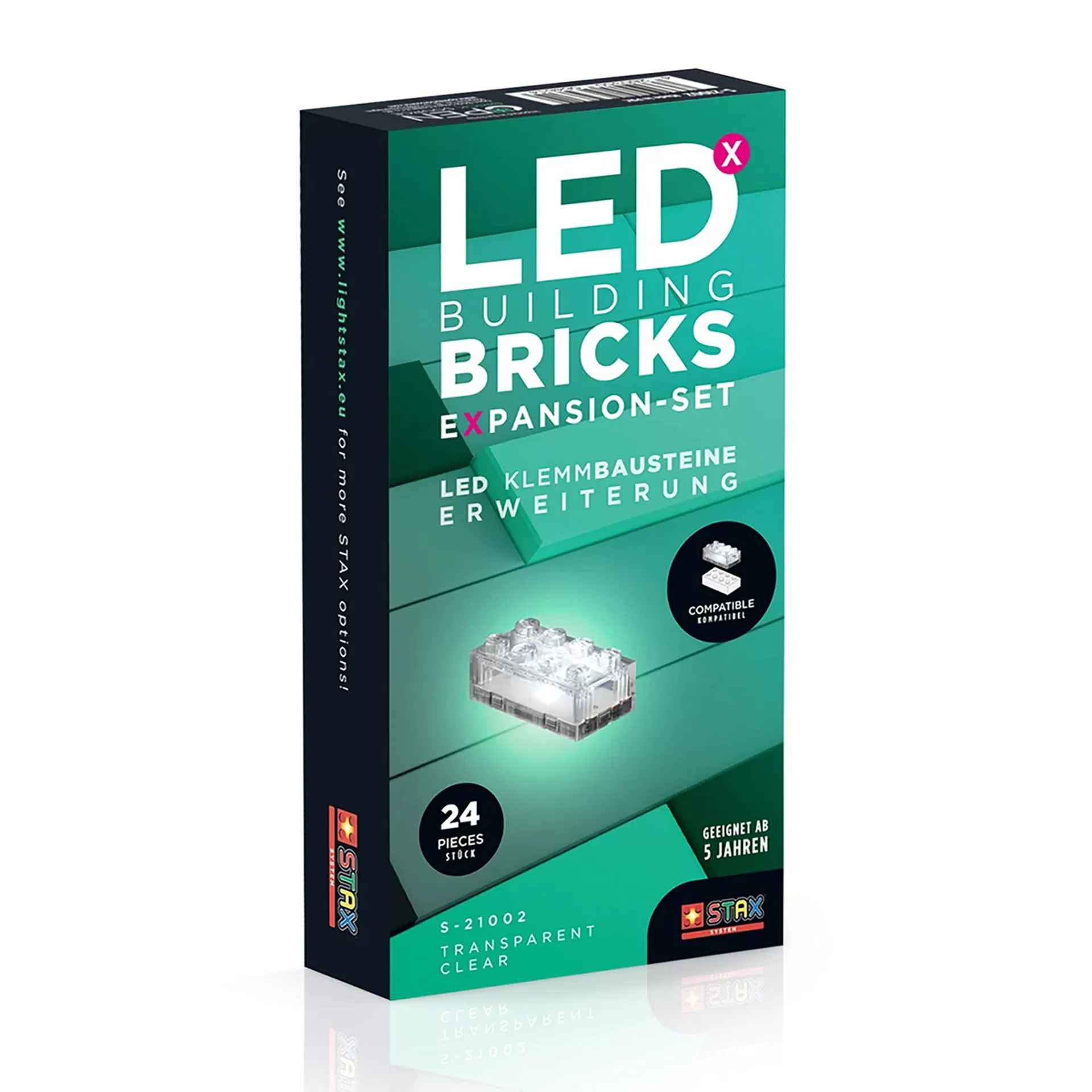 Open Brick Source - Jucarie - Seturi de constructie cu lumini Stax - Extensie transparent (24 piese) jucarii