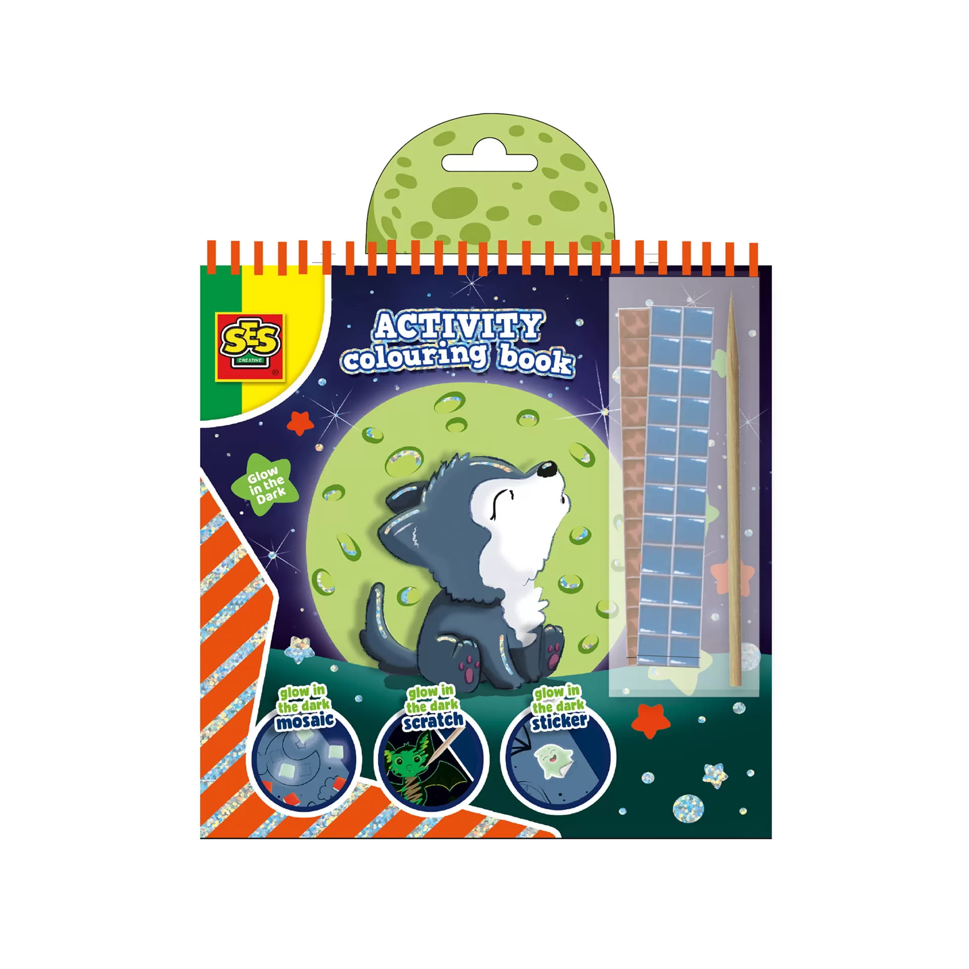 Ses Creative - Carte de colorat Glow-in-the-dark 3 in 1 jucarii
