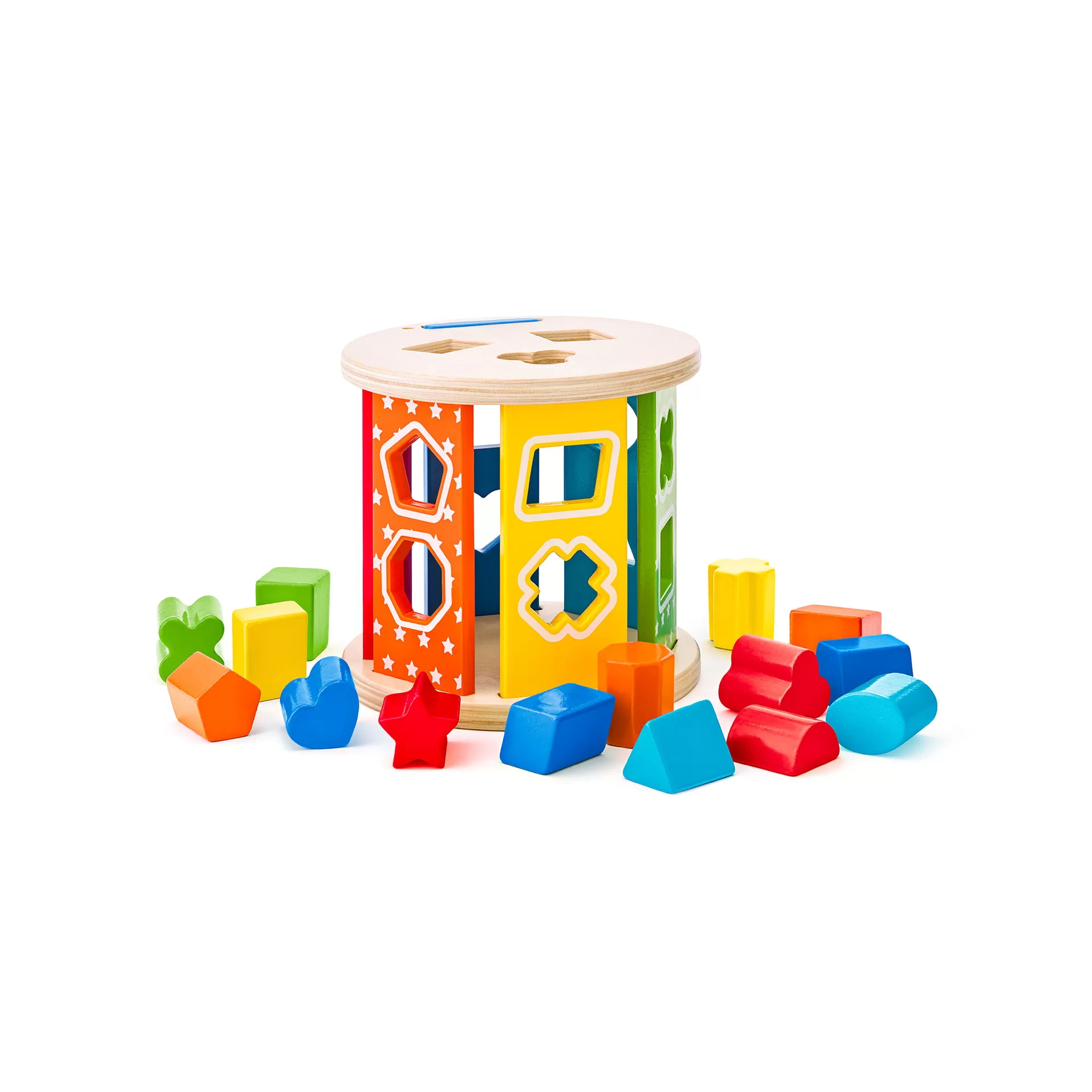 Woodyland - Jucarie din lemn - Sortator de forme rulant jucarii