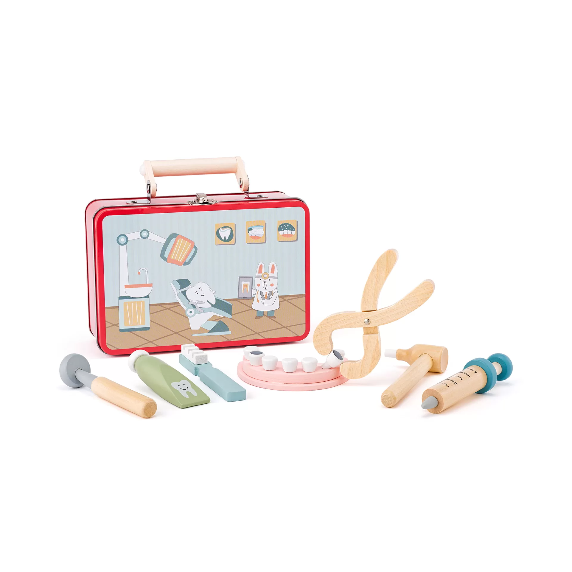 Woodyland - Jucarie din lemn - Trusa de dentist jucarii