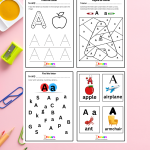 Letter A - 22 Preschool Worksheets, Color, Trace, Find Activities for Kids, +4 Years