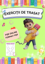 Exerciții grafice pentru preșcolari, 50 de fișe de trasat, vârsta 4 ani+